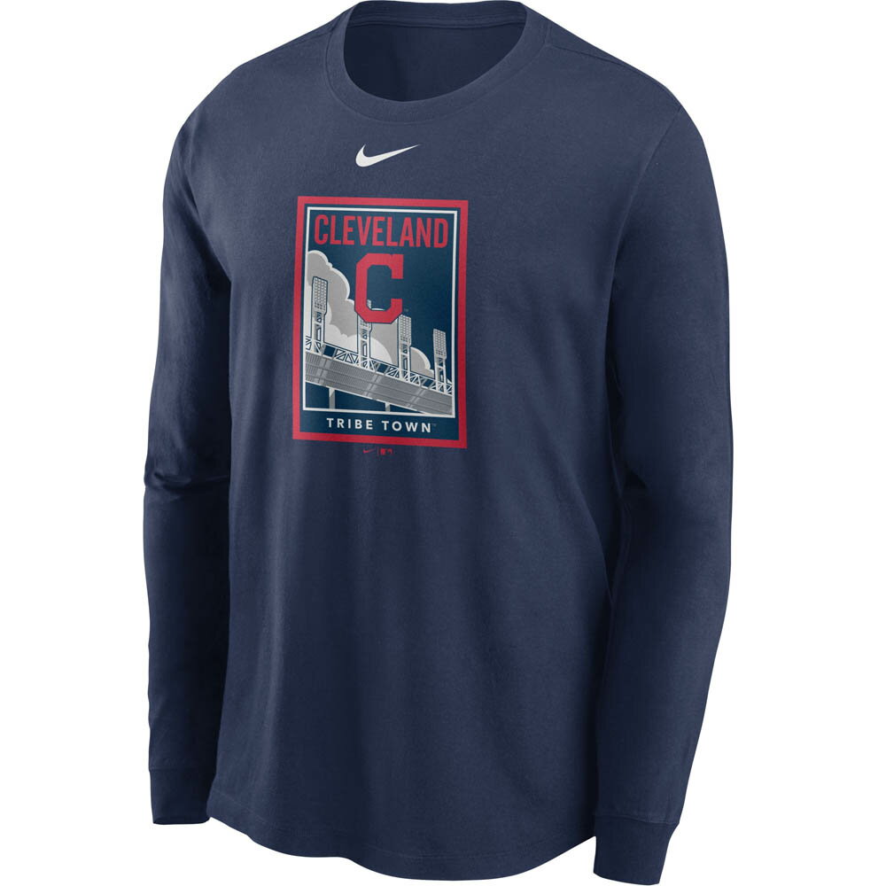 インディアンス Tシャツ tシャツ メンズ 長袖 長そで ロンT ロンt MLB ナイキ Nike ネイビー