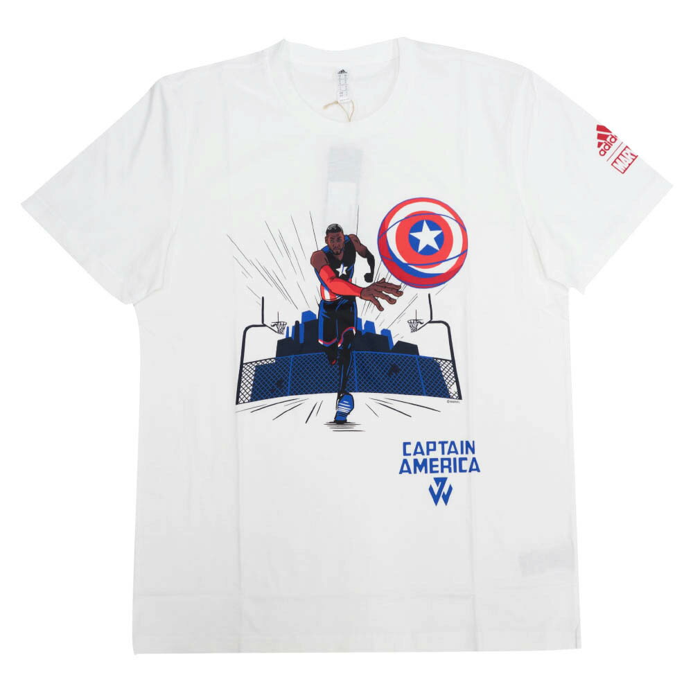 ジョン ウォール Tシャツ NBA Marvel マーベル Captain America キャプテンアメリカ アディダス Adidas ホワイト