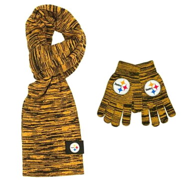 NFL スティーラーズ グッズ マフラー 手袋 2点セット グローブ スカーフ Forever Collectibles