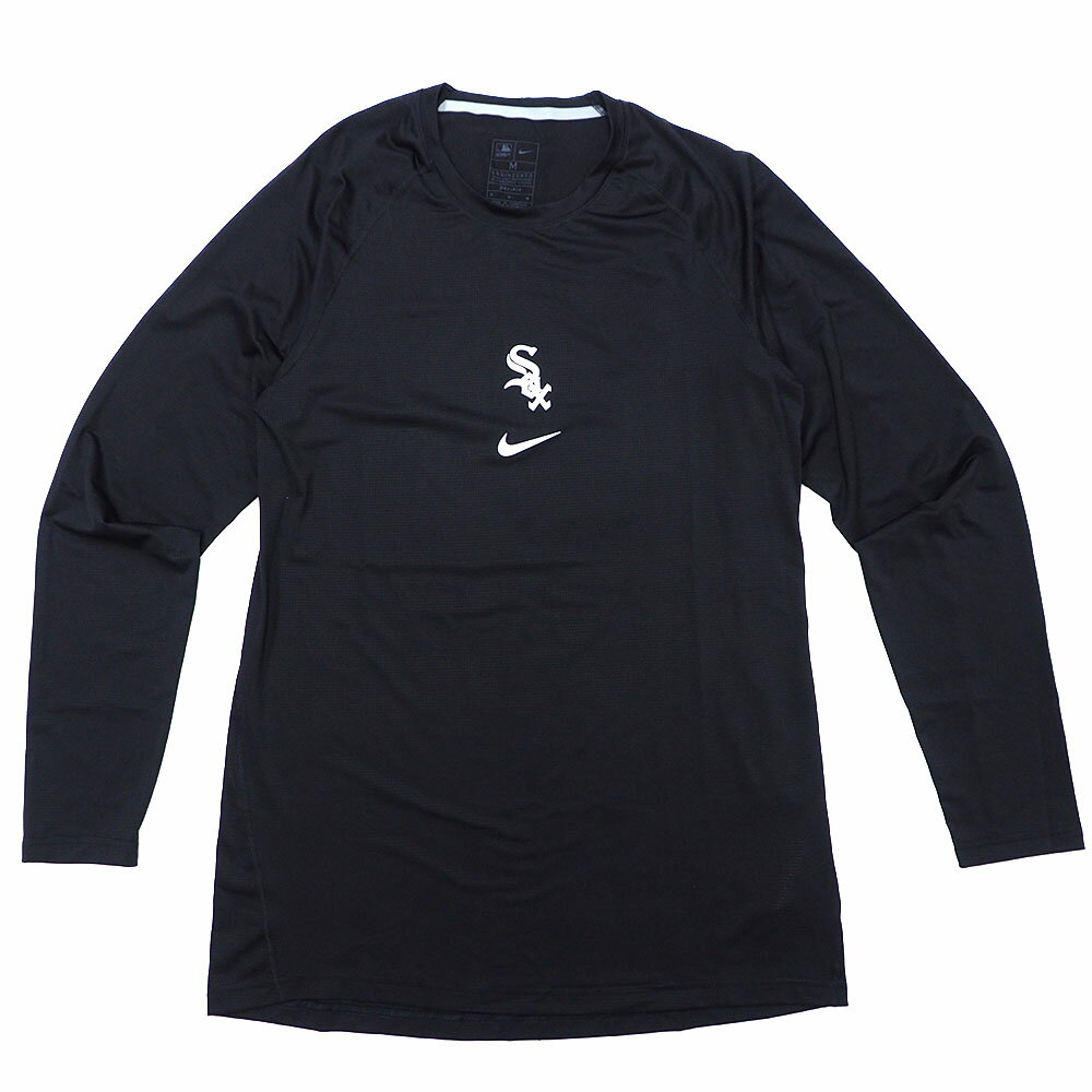 ホワイトソックス Tシャツ MLB 選手着用 Authentic Collection ロングスリーブ トップス トレーニング ナイキ Nike ブラック 21nrs