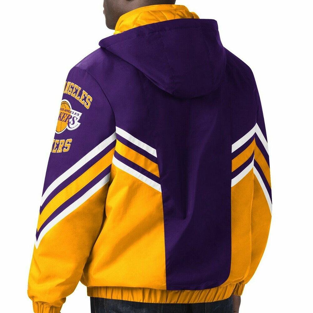 NBA レイカーズ スタジャン フード ジャケット Maximum Hooded Jacket STARTER パープル