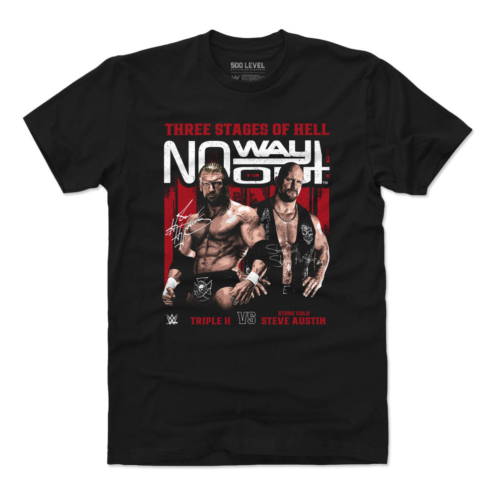 WWE ストーン・コールド・スティーブ・オースチン Tシャツ Superstars No Way Out 2001 500Level ブラック