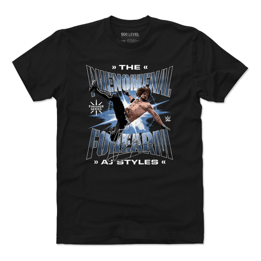 WWE AJスタイルズ Tシャツ Superstars Phenomenal Forearm 500Level ブラック