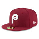 MLB フィリーズ キャップ クーパーズタウン Logo 59FIFTY Fitted Cap ニューエラ/New Era マルーン