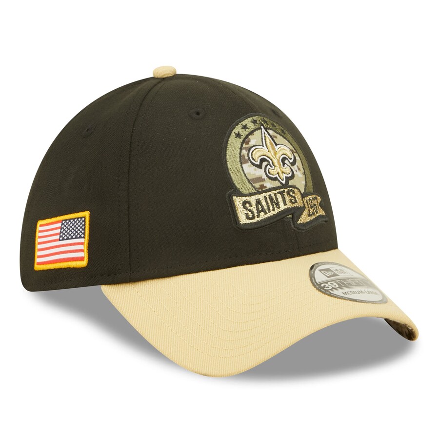 NFL セインツ キャップ サルートトゥサービス2022 Salute To Service 39THIRTY フレックス ニューエラ/New Era ブラック ゴールド