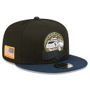 NFL シーホークス キャップ サルートトゥサービス2022 Salute To Service 9FIFTY スナップバック ニューエラ/New Era ブラック ネイビー