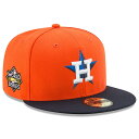 MLB アストロズ キャップ 2022 ワールドシリーズ進出記念 サイドパッチ 59FIFTY Fitted ニューエラ/New Era オレンジ/ネイビー
