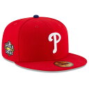 MLB フィリーズ キャップ 2022 ワールドシリーズ進出記念 サイドパッチ 59FIFTY Fitted ニューエラ/New Era レッド