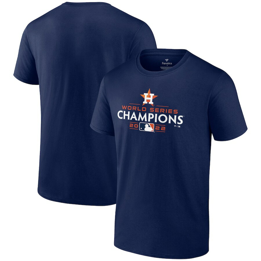 乐天商城 - MLB アストロズ Tシャツ 2022 ワールドシリーズ 優勝記念 Champions Champion Logo T-Shirt Fanatics ネイビー