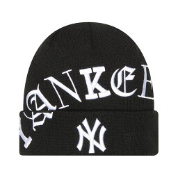 MLB ヤンキース ニットキャップ Black Letter Knit Beanie ニューエラ/New Era ブラック