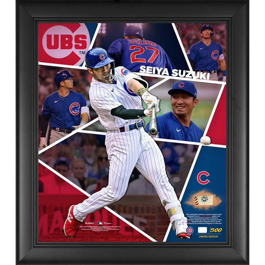 MLB 鈴木誠也 カブス フォトフレーム Framed 15 x 17 Impact Player Collage with a Piece of Game-Used Baseball Fanatics Authentic