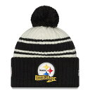 NFL XeB[[Y jbgLbv 2022 TChC Sideline Sport Cuffed Pom Knit Hat j[G/New Era N[ ubN