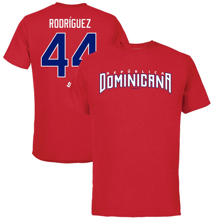 WBC フリオ・ロドリゲス ドミニカ代表 Tシャツ 2023 World Baseball Classic ネーム&ナンバー T-Shirt Legends レッド