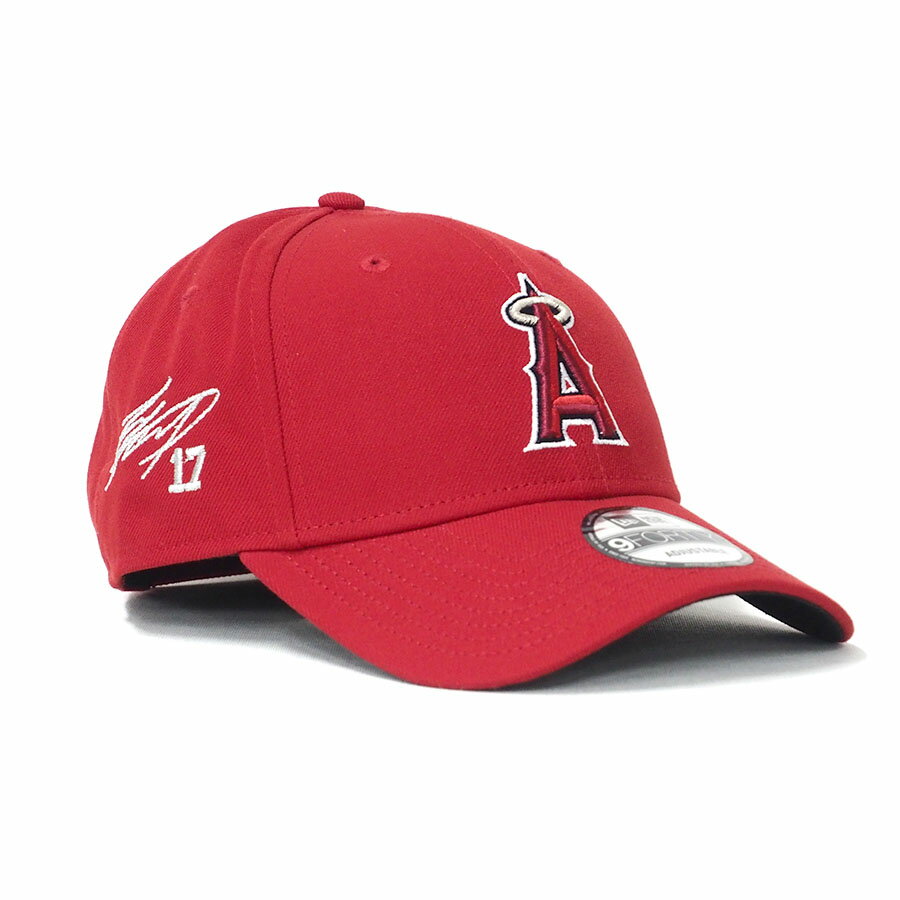 运动帽 - MLB 大谷翔平 エンゼルス キャップ サイン刺繍入り The League 9FORTY Adjustable Hat ニューエラ/New Era レッド