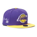 NBA 八村塁 レイカーズ キャップ サイン刺繍入り OTC 2Tone 59FIFTY Fitted Hat ニューエラ/New Era パープル ゴールド(4)