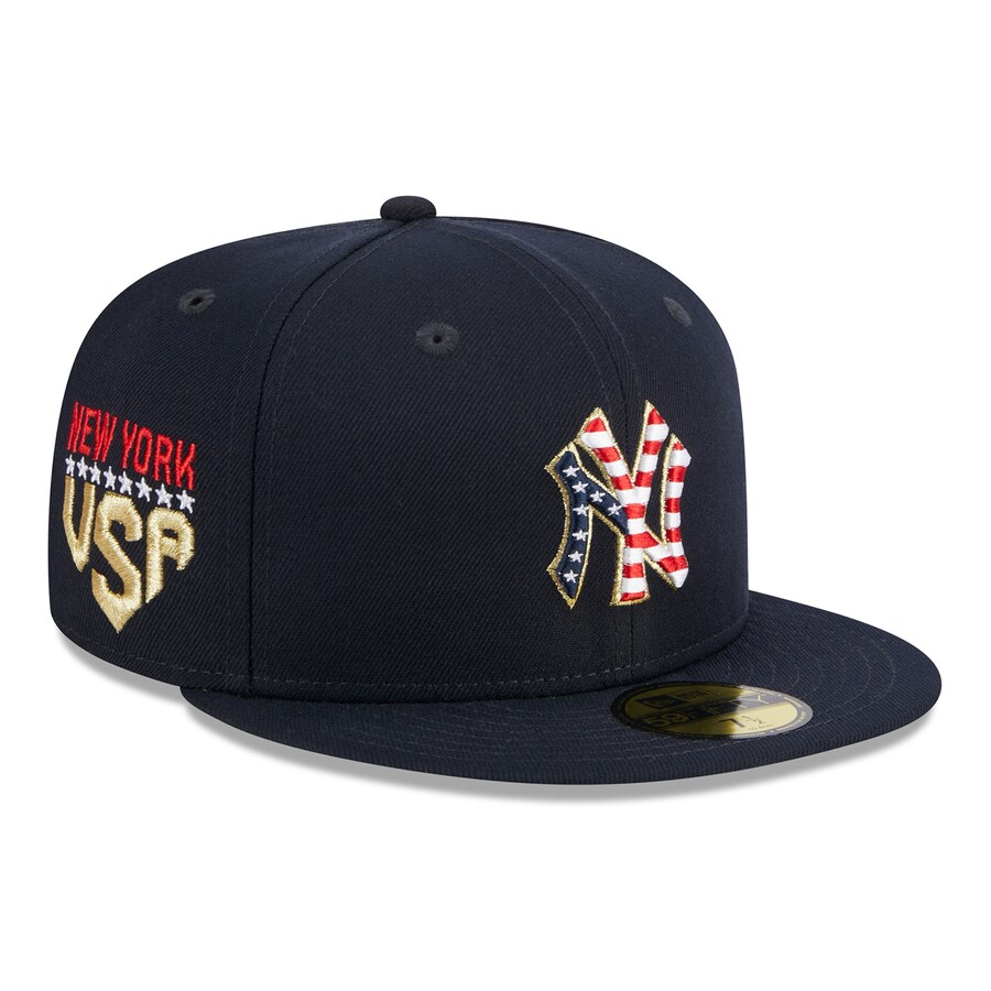 樂天商城 - MLB ヤンキース キャップ 2023 独立記念日 4th of July 59FIFTY Fitted ニューエラ/New Era ネイビー