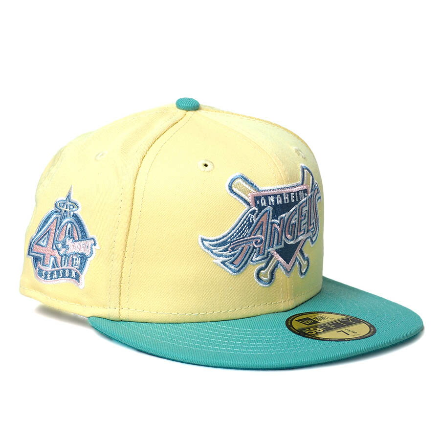 MLB エンゼルス キャップ 40周年記念 59FIFTY Fitted Hat 40th Anniversary ニューエラ/New Era ソフトイエロー ミントティール