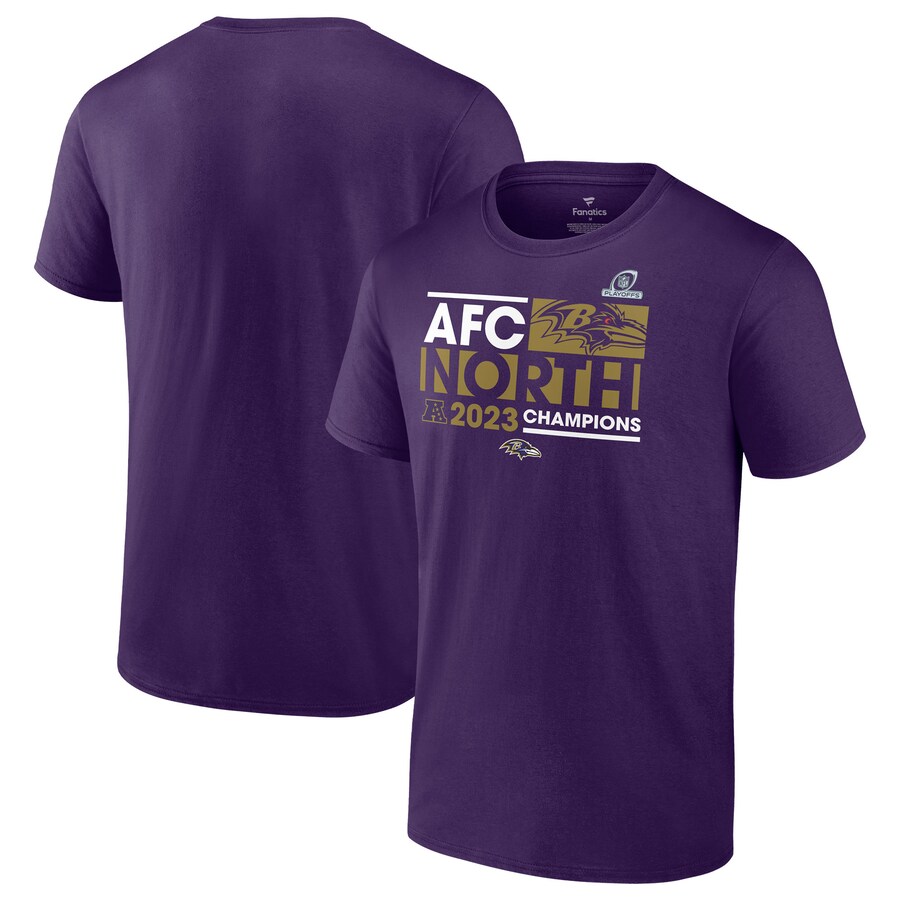 NFL レイブンズ Tシャツ 2023 AFC 北地区 ディビジョン優勝記念 Conquer Fanatics Branded パープル