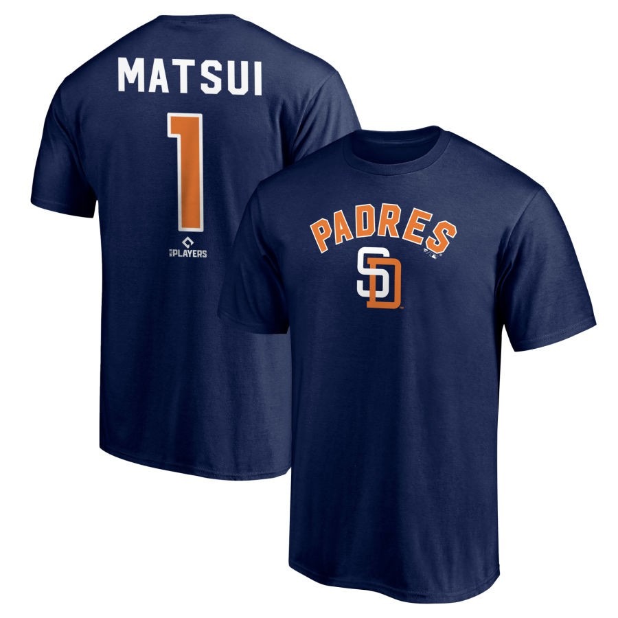 Rakuten - MLB 松井裕樹 パドレス Tシャツ Cooperstown ネーム&ナンバー T-Shirt Fanatics Branded ネイビー
