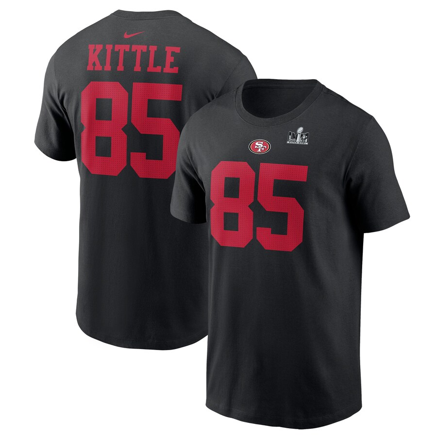 NFL ジョージ・キトル 49ers Tシャツ 第58回スーパーボウル進出記念 Patch Player Name & Number T-Shirt ナイキ/Nike ブラック