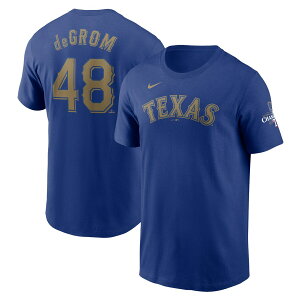 MLB ジェイコブ・デグロム レンジャーズ Tシャツ 2024ゴールドコレクション WS優勝 ネーム&ナンバー ナイキ/Nike ロイヤル