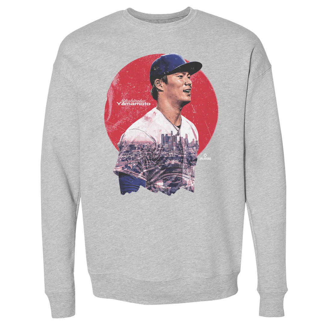 MLB R{RL hW[X XEFbg Los Angeles D Portrait WHT Sweat Crewneck T-Shirt 500Level wU[O[