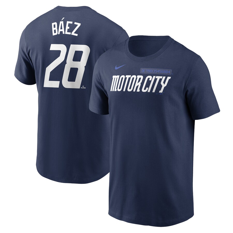 MLB ハビアー・バエズ タイガース Tシャツ 2024 シティーコネクト Fuse Name & Number T-Shirt ナイキ/Nike ネイビー