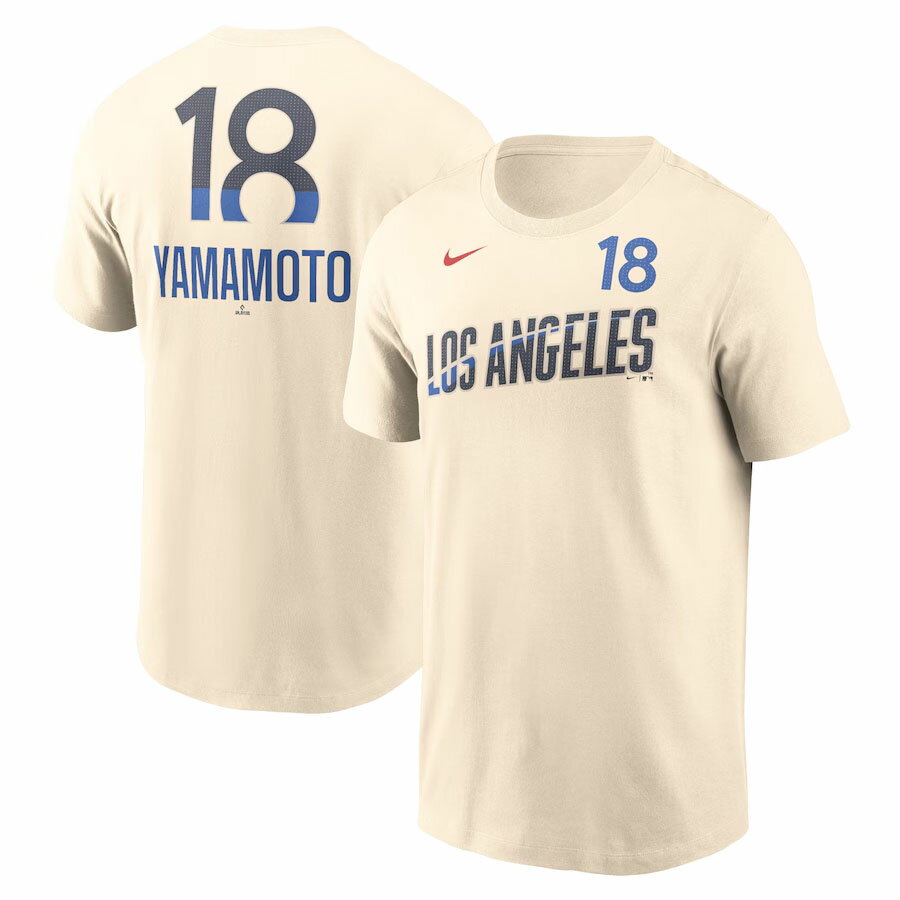 MLB 山本由伸 ドジャース Tシャツ 2024 シティーコネクト Fuse ネーム&ナンバー ナイキ/Nike クリーム