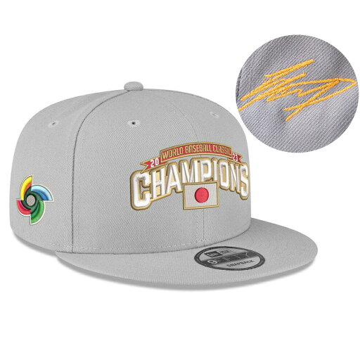 WBC 大谷翔平 侍ジャパン キャップ サイン刺繍 2023 優勝記念ロッカールーム 日本代表 9FIFTY ニューエラ/New Era グレー WBC 大谷翔平 侍ジャパン キャップ サイン刺繍 2023 優勝記念ロッカールーム 日本代表 9FIFTY ニューエラ/New Era グレー