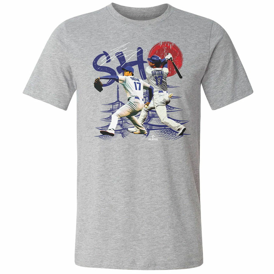 Rakuten - MLB 大谷翔平 ドジャース Tシャツ 【New Model】 Los Angeles D SHO Dual WHT T-Shirt 500Level ヘザーグレー【od2W】