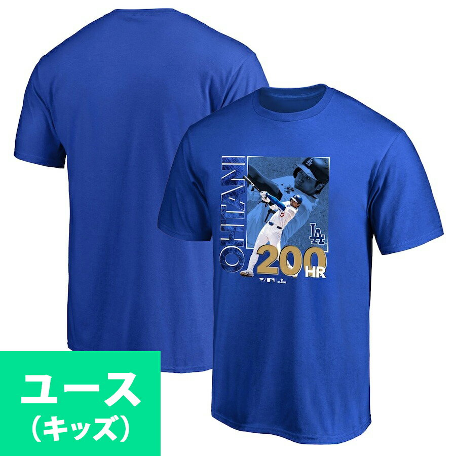 MLB 大谷翔平 ドジャース Tシャツ キッズ ユース メジャー通算200号HR達成記念 Tee Fanatics JP ブルー oh24gdのサムネイル