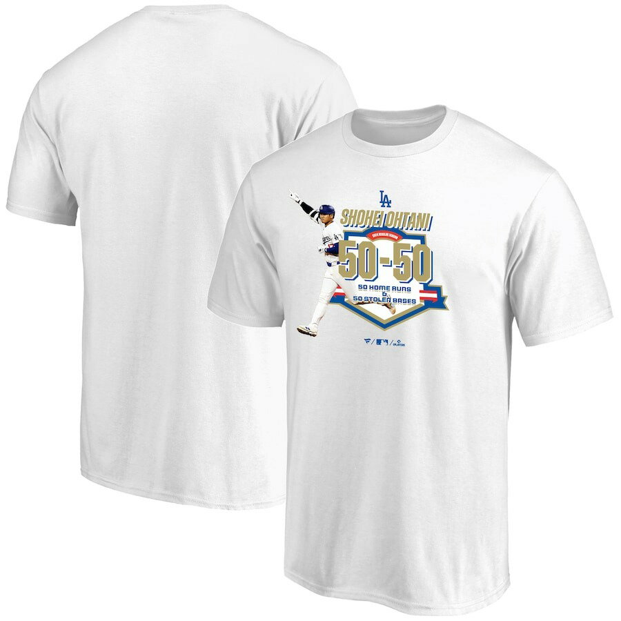 MLB 大谷翔平 ドジャース Tシャツ 50/50達成記念Tシャツ Fanatics JP ホワイトのサムネイル