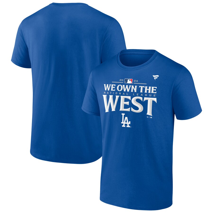 乐天商城 - MLB ドジャース Tシャツ 2024 NL West ディビジョン優勝記念 ロッカールーム T-Shirt Fanatics ロイヤル