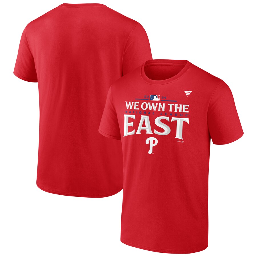 Rakuten - MLB フィリーズ Tシャツ 2024 NL East ディビジョン優勝記念 ロッカールーム T-Shirt Fanatics レッド
