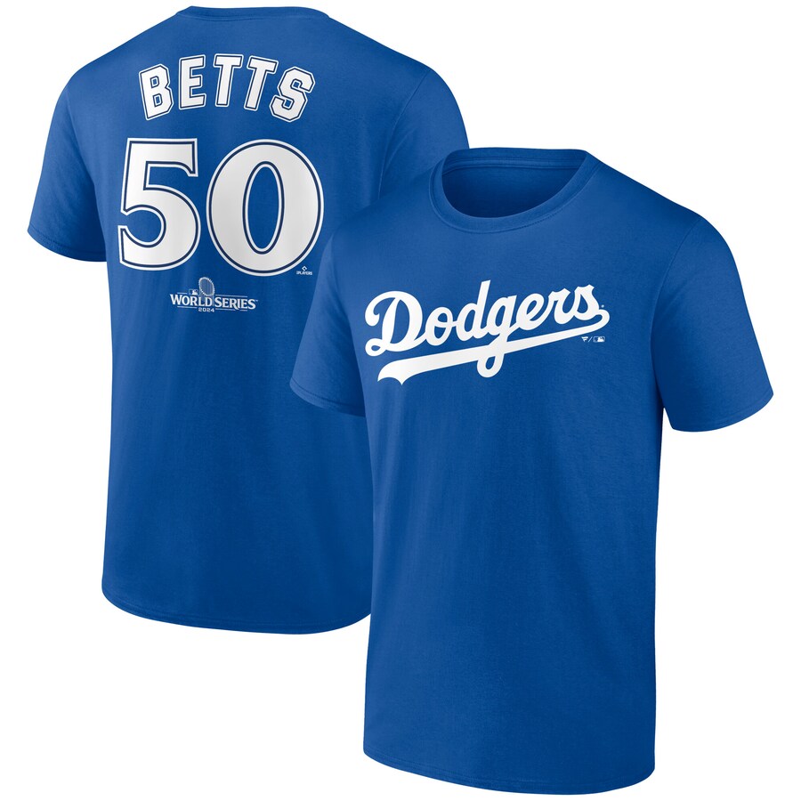 MLB ムーキー・ベッツ ドジャース Tシャツ 2024 ワールドシリーズ進出記念 Push Limits Name & Number T-Shirt Fanatics ロイヤル