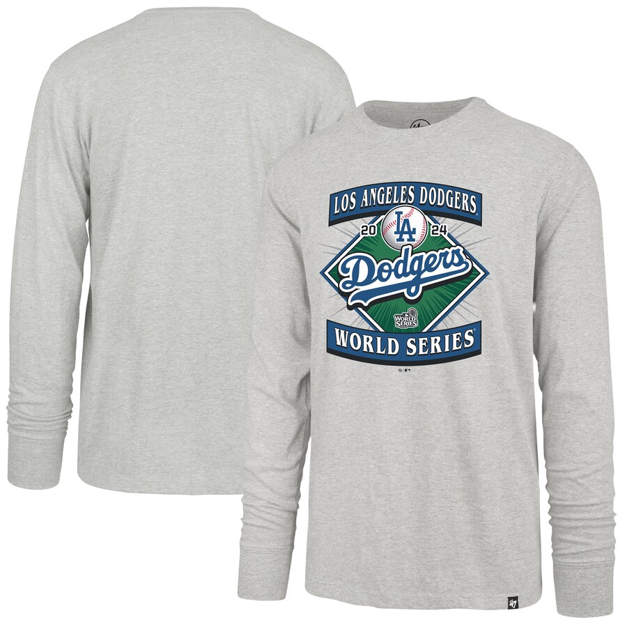 樂天商城 - MLB ドジャース Tシャツ 2024 ワールドシリーズ進出記念 Franklin Long Sleeve T-Shirt 47Brand グレー