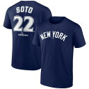MLB フアン・ソト ヤンキース Tシャツ 2024 ワールドシリーズ進出記念 Push Limits ネーム&ナンバー Fanatics ネイビー