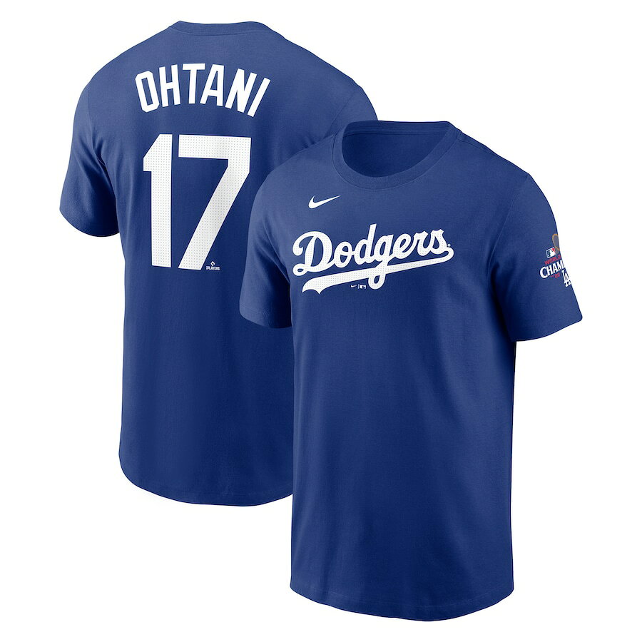 Rakuten - MLB 大谷翔平 ドジャース Tシャツ 【海外版】ワールドシリーズ2024優勝記念 ネーム＆ナンバー T-Shirt ナイキ/Nike ロイヤル