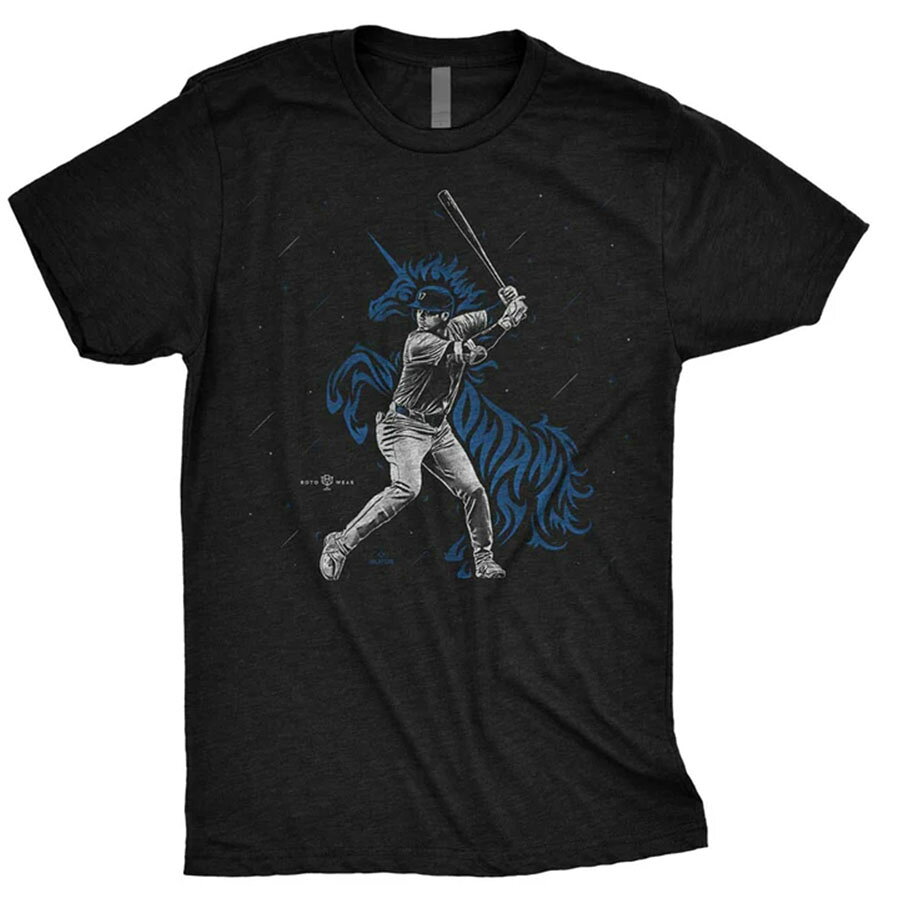 MLB 大谷翔平 ドジャース Tシャツ The Unicorn T-Shirt RotoWear ブラック