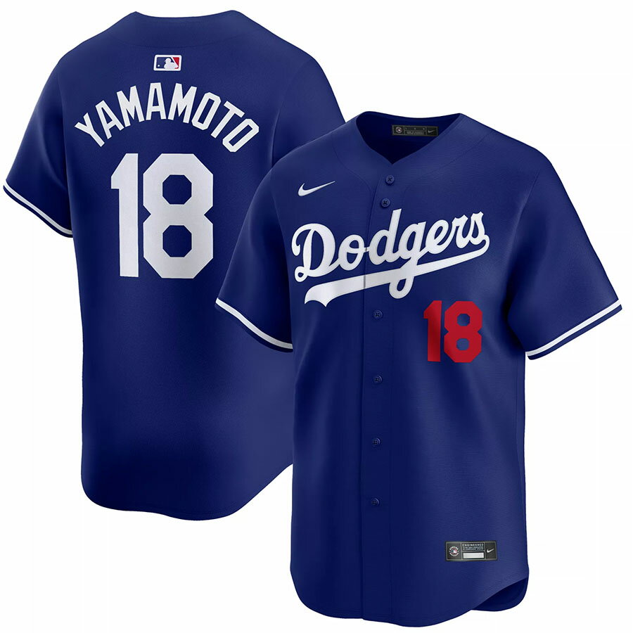 MLB 山本由伸 ドジャース ユニフォーム リミテッド Limited Player Jersey ナイキ/Nike ロイヤルのサムネイル