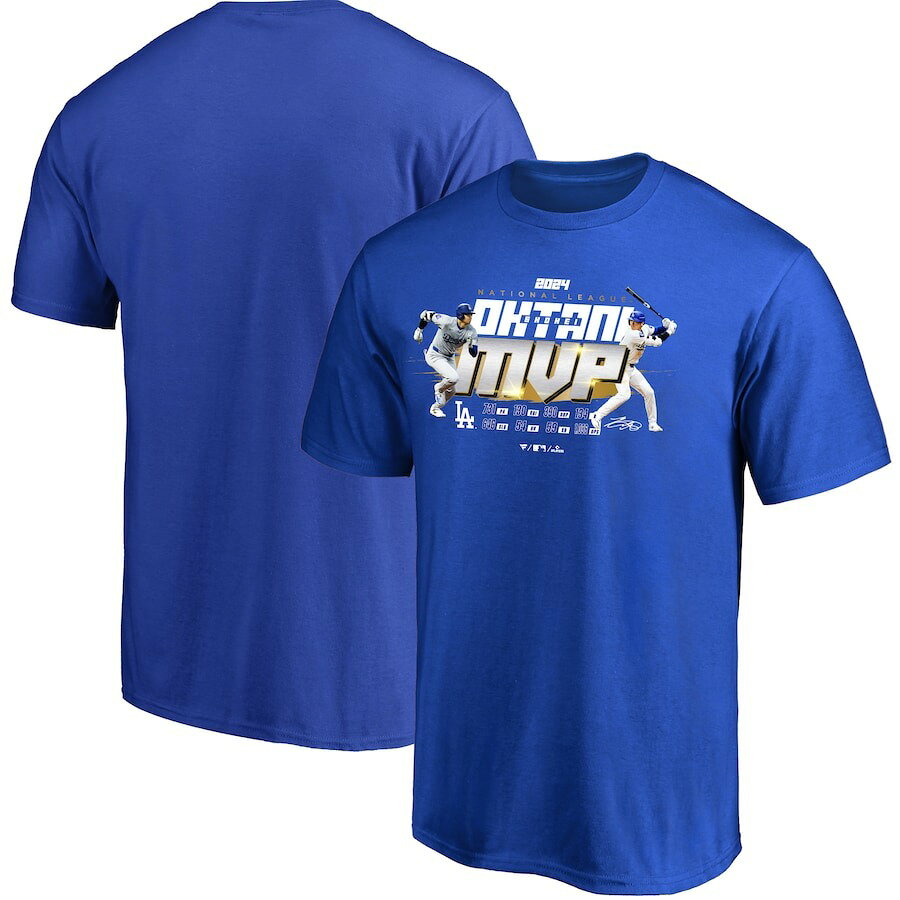 Rakuten - MLB 大谷翔平 ドジャース Tシャツ 2024 ナショナルリーグ MVP 獲得記念 Tシャツ Fanatics ブルー