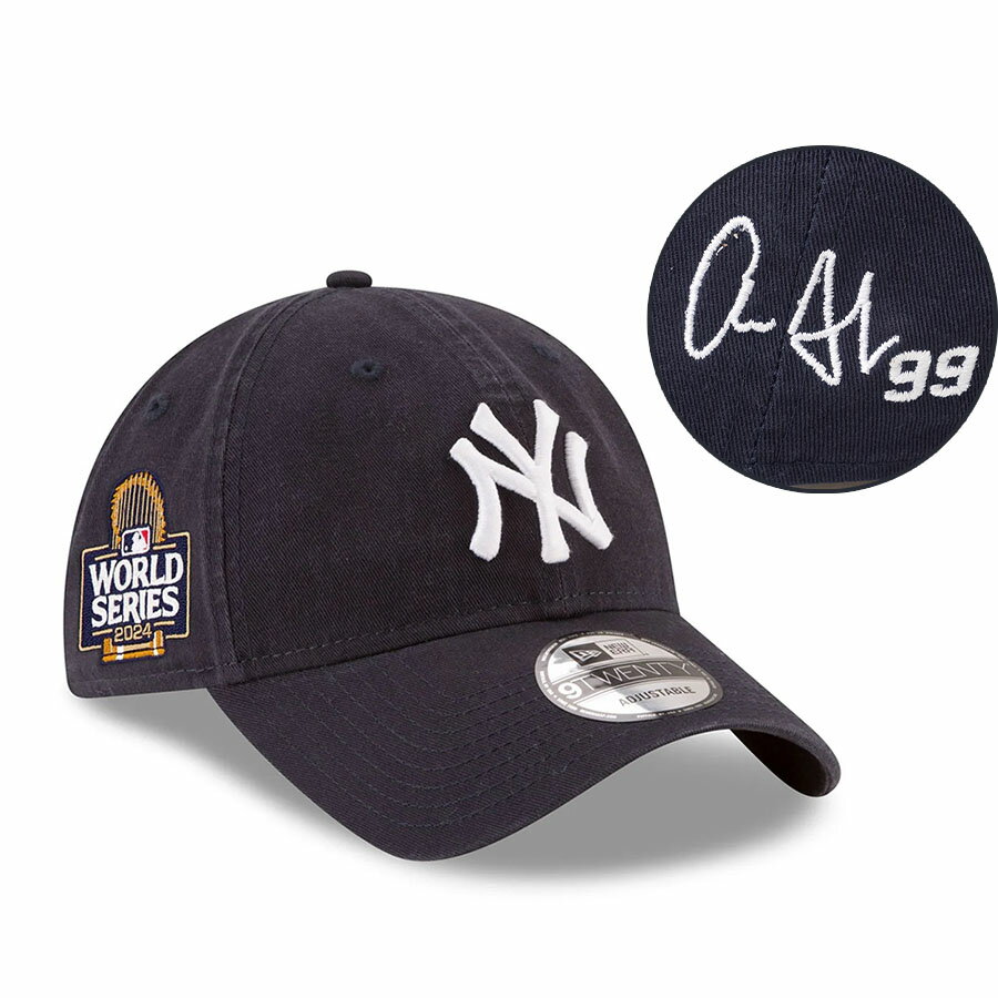 MLB アーロン・ジャッジ ヤンキース キャップ 【海外カスタム】サイン刺繍 ワールドシリーズ2024 9TWENTY Adj ニューエラ/New Era