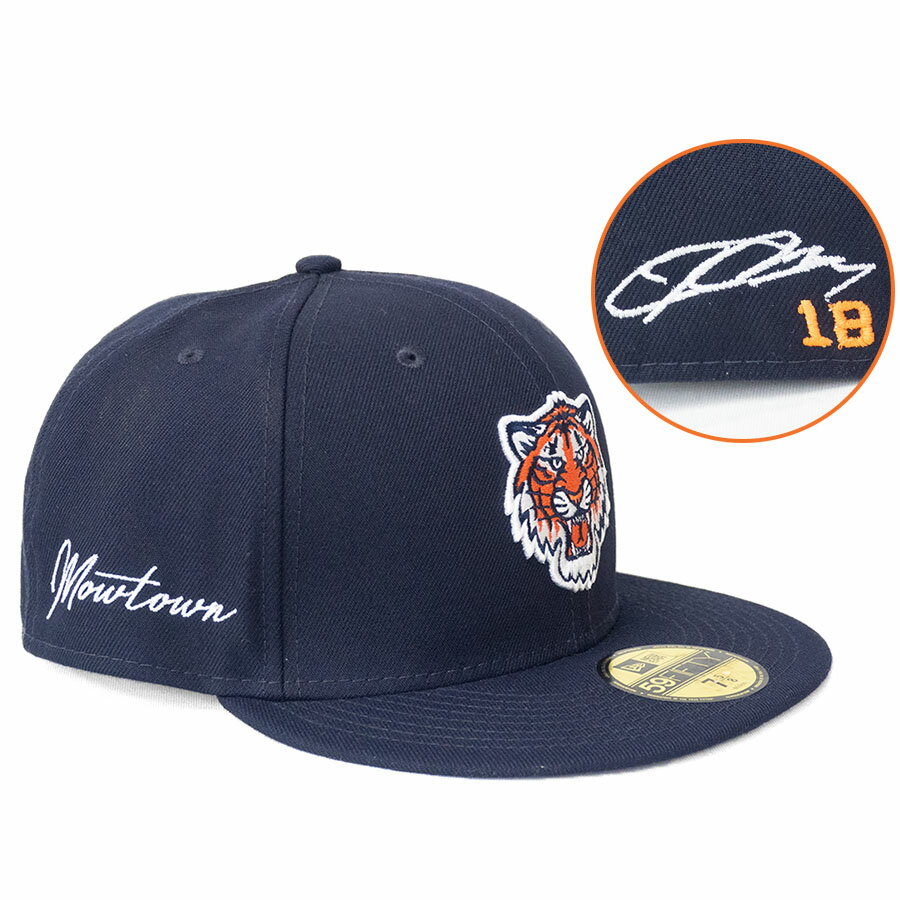 乐天商城 - MLB 前田健太 タイガース キャップ 【海外カスタム】クーパーズタウン サイン刺繍 59FIFTY ニューエラ/New Era ネイビー