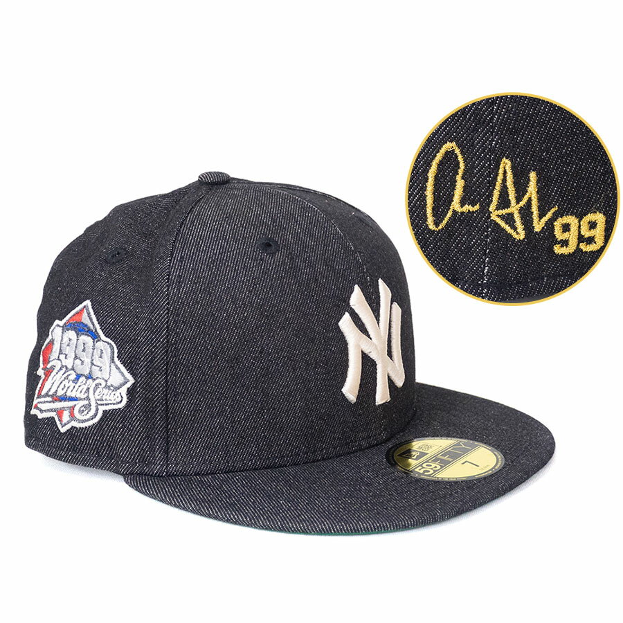 Rakuten - MLB アーロン・ジャッジ ヤンキース キャップ 【海外カスタム】ワールドシリーズ1999 サイン刺繍 59FIFTY ニューエラ/New Era デニム