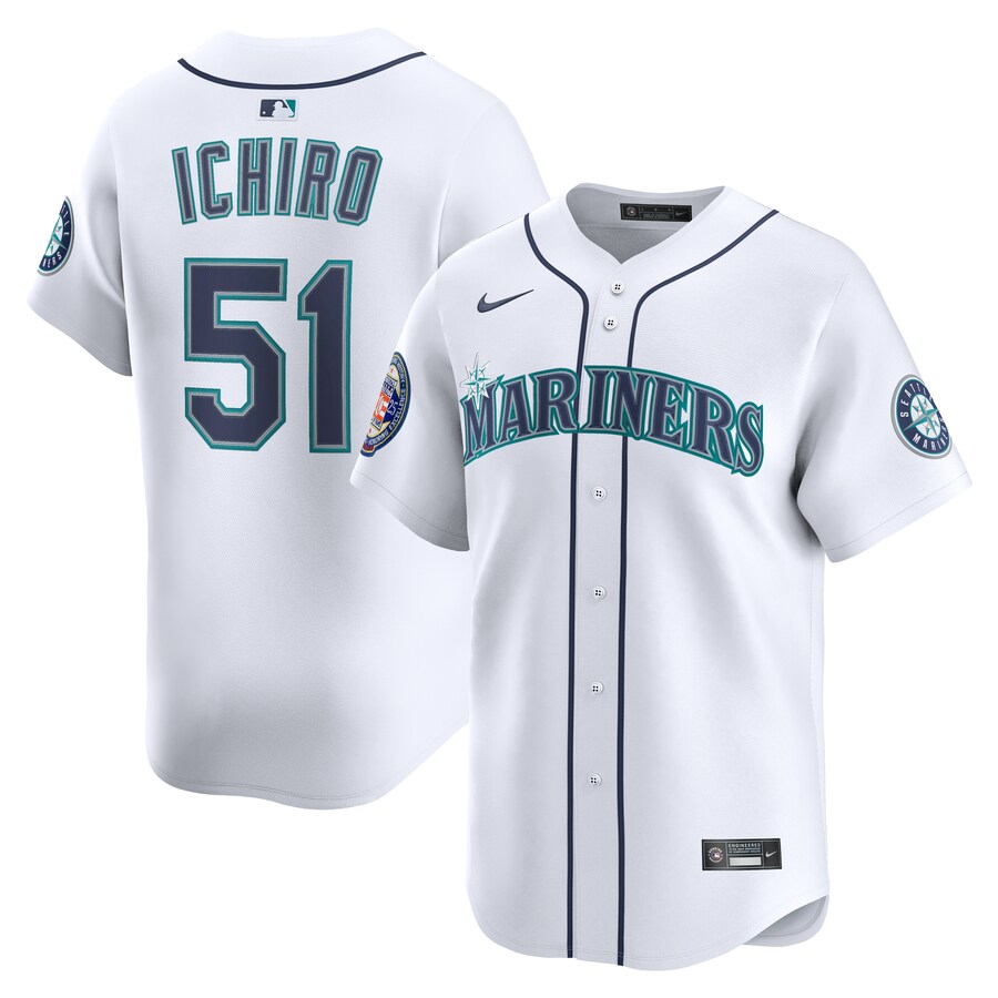 MLB イチロー マリナーズ ユニフォーム 2025 アメリカ野球 殿堂入り Hall of Fame リミテッドジャージ ホーム ナイキ/Nike ホワイト