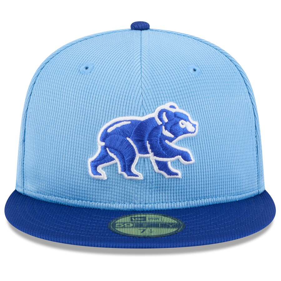 映画エンタメショップ SELECTIONのMLB カブス キャップ 2025 スプリングトレーニング 59FIFTY Fitted ニューエラ/New Era ライトブルー ロイヤル｜アングル2