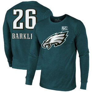 NFL セイクワン・バークリー イーグルス Tシャツ 第59回スーパーボウル 進出 Name & Number Majestic ミッドナイトグリーン