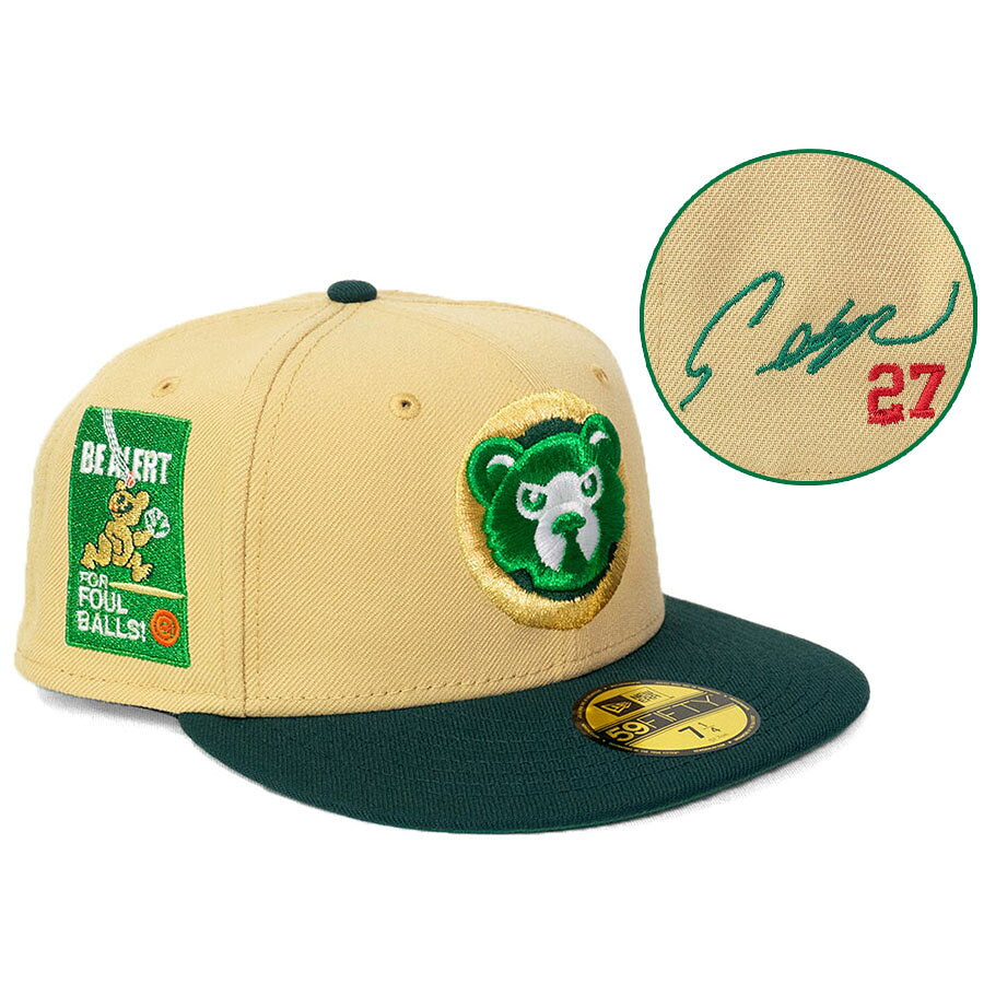 Rakuten - MLB 鈴木誠也 カブス キャップ 【海外買付】ファールボールに注意パッチ 59FIFTY サイン刺繍 ニューエラ/New Era カーキ
