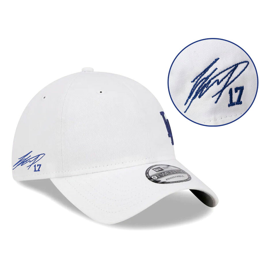 Rakuten - MLB 大谷翔平 ドジャース キャップ 【海外買付】Court Sport 9TWENTY Adjustable Hat サイン刺繍 ニューエラ/New Era ホワイト