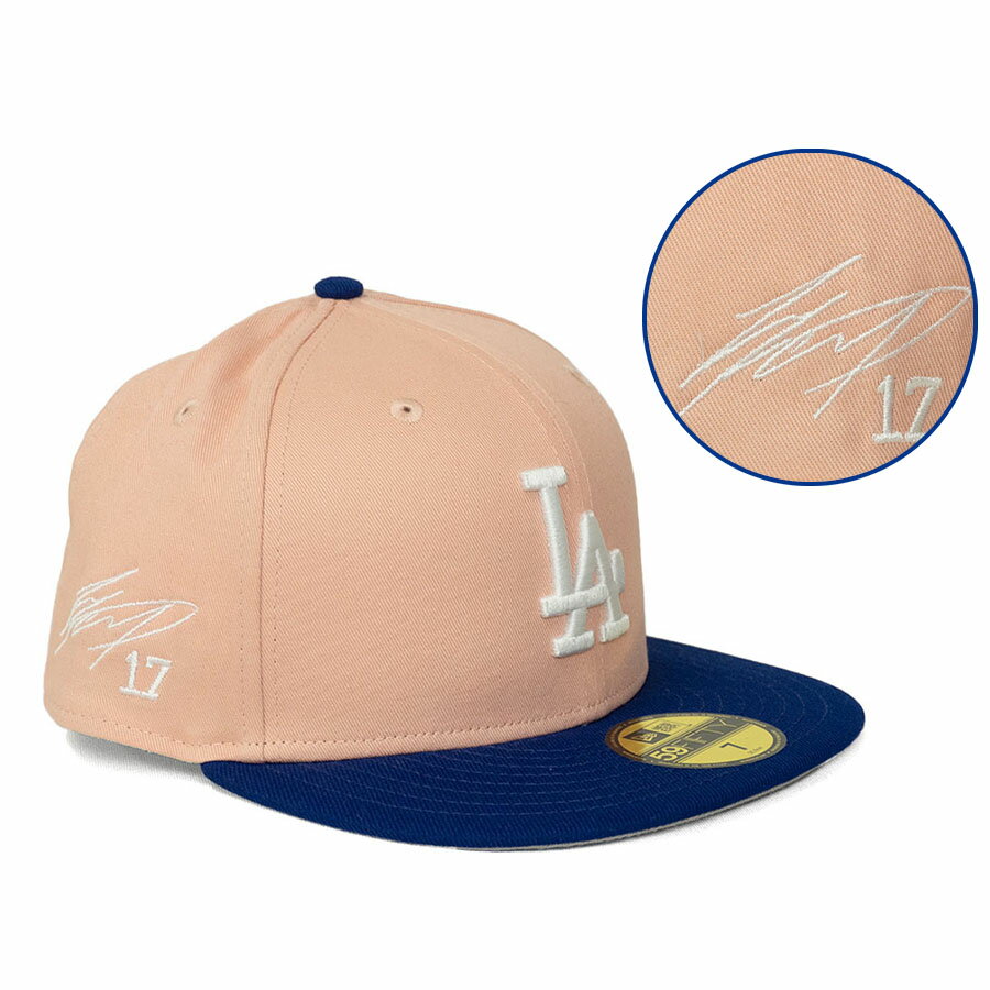 乐天商城 - MLB 大谷翔平 ドジャース キャップ 【海外買付】Color Pack 2Tone 59FIFTY サイン刺繍 ニューエラ/New Era ブラッシュピンク ブルー